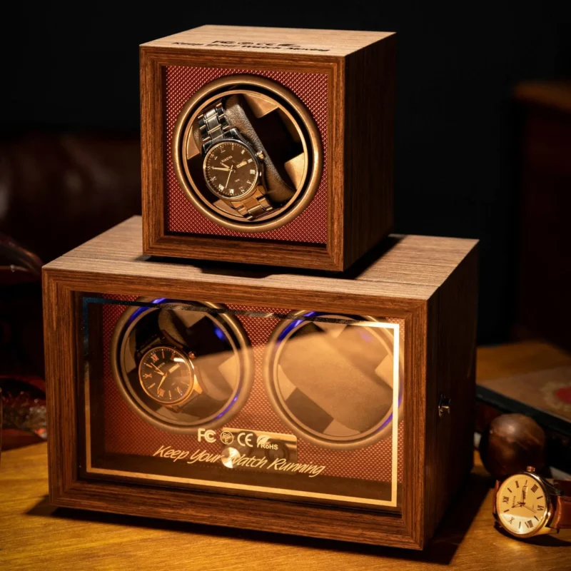 Single Slot Wooden Automatic Watch Winder Box with Luxury Display for Timepiece Collectors - Image 6