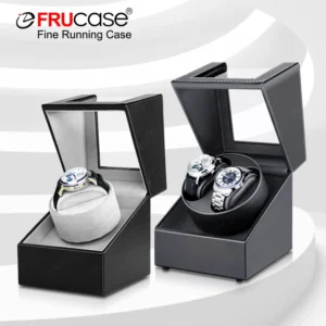 Dual-Mode Single Watch Winder PU Leather Case with Rotation Settings for Automatic Timepieces