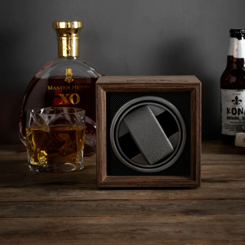 Single Slot Wooden Automatic Watch Winder Box with Luxury Display for Timepiece Collectors - Image 2