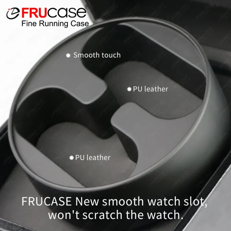 Dual-Mode Single Watch Winder PU Leather Case with Rotation Settings for Automatic Timepieces - Image 5