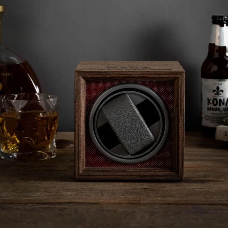 Single Slot Wooden Automatic Watch Winder Box with Luxury Display for Timepiece Collectors - Image 3