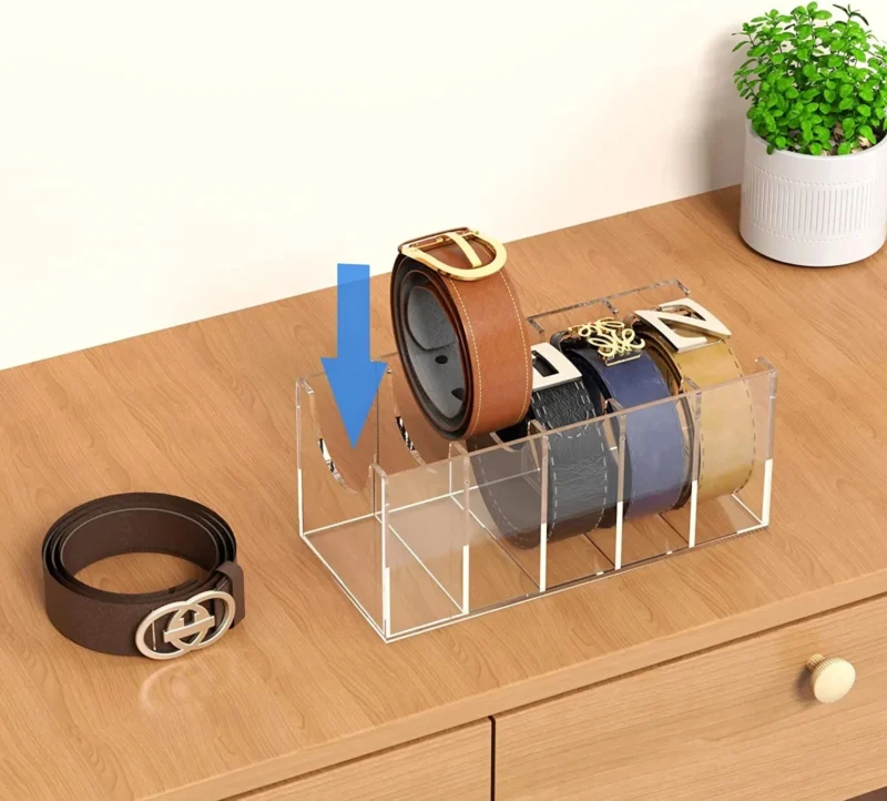 5-8 Grid Clear Acrylic Display Organizer for Belts, Watches, and Accessories - Image 5