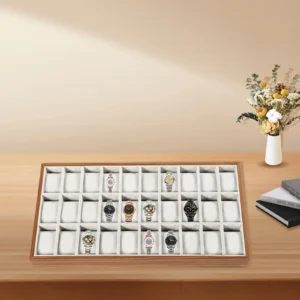 30-Compartment Luxury Watch Storage Box with Display Case for Collectors