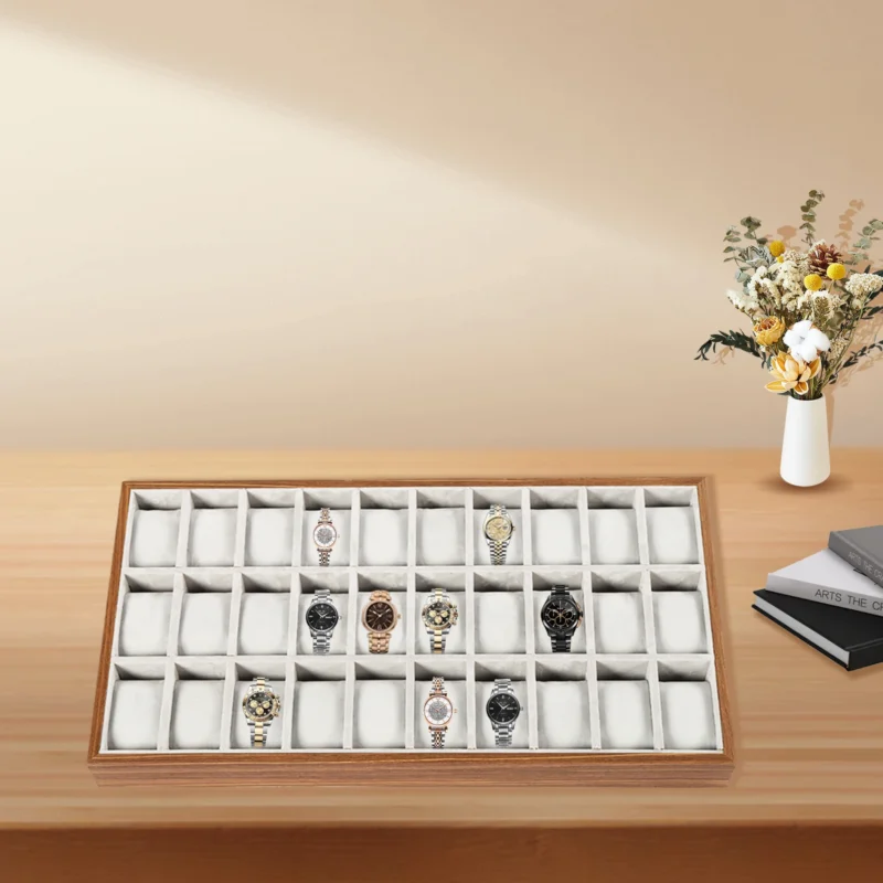 30-Compartment Luxury Watch Storage Box with Display Case for Collectors