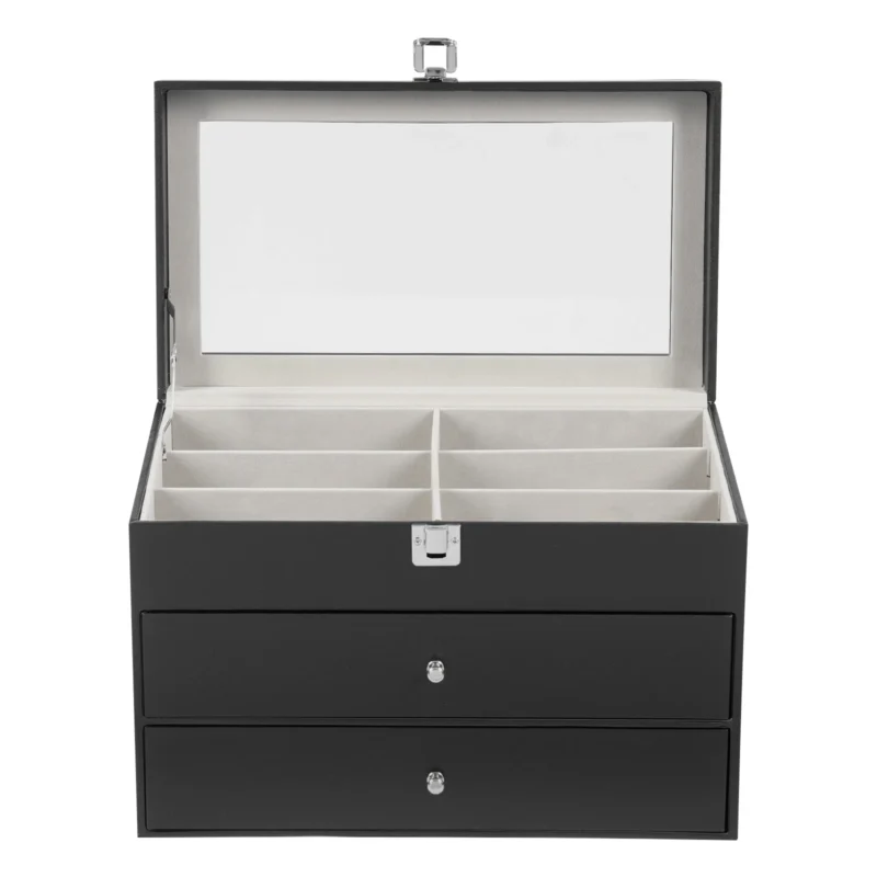 24-Slot Luxury Watch & Eyewear Display Case with 3-Tier Organization and Secure Lock - Image 5