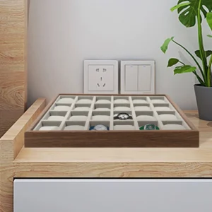 24-Slot Premium Wooden Watch Display Case with Soft Flannel Interior for Collectors