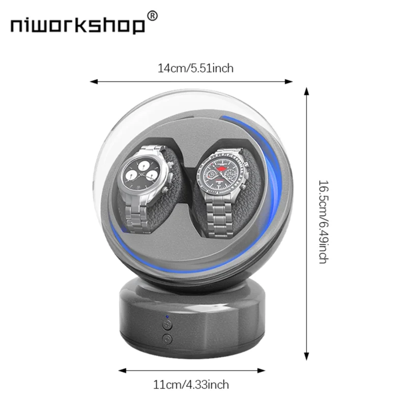 Rechargeable Single Watch Winder with Quiet Motor for Automatic Timepieces - Image 6