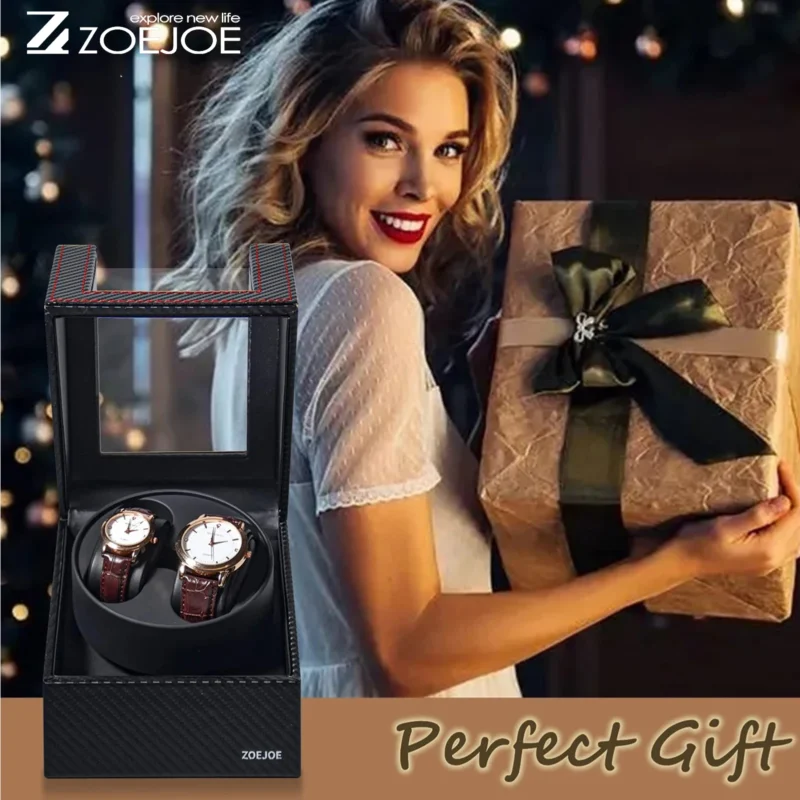 Dual Slot Automatic Watch Winder Box with Premium PU Leather Case for Luxury Timepieces - Image 4