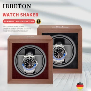 Single Slot Wooden Automatic Watch Winder Box with Premium Mabuchi Motor for Luxury Timepieces