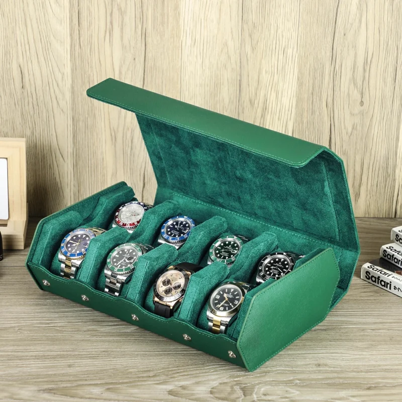 6-Slot Genuine Leather Watch Storage Box with Travel Protection for Luxury Timepieces - Image 8
