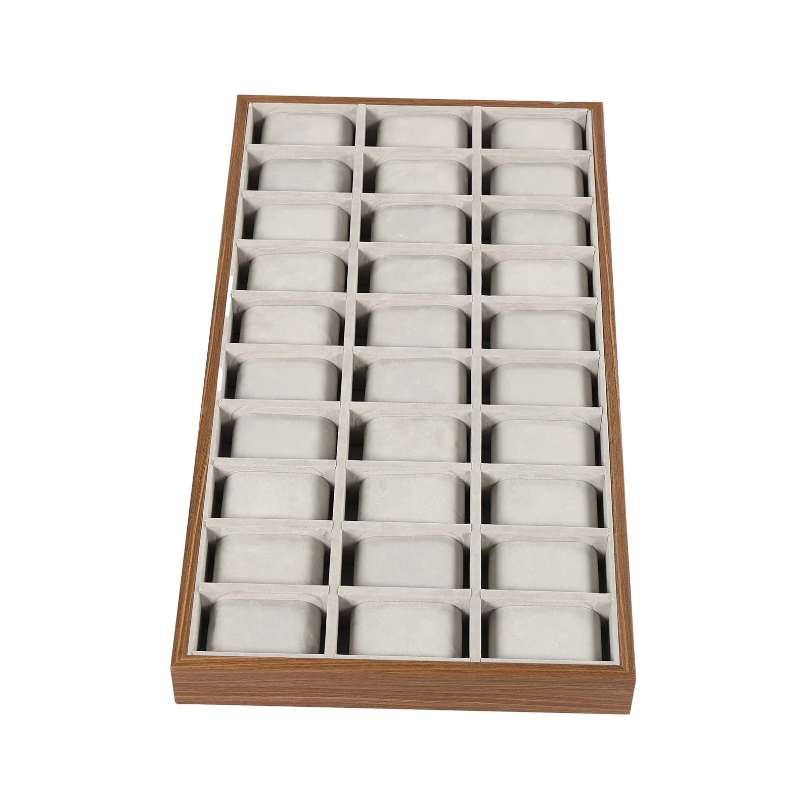 Wooden watch drawer organization system with multiple compartments