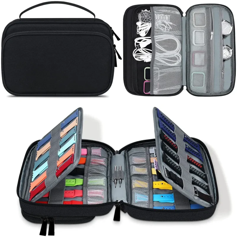 Premium Leather 36-Slot Watch Band Storage Case for Smart Watch Straps with Travel Organization - Image 7