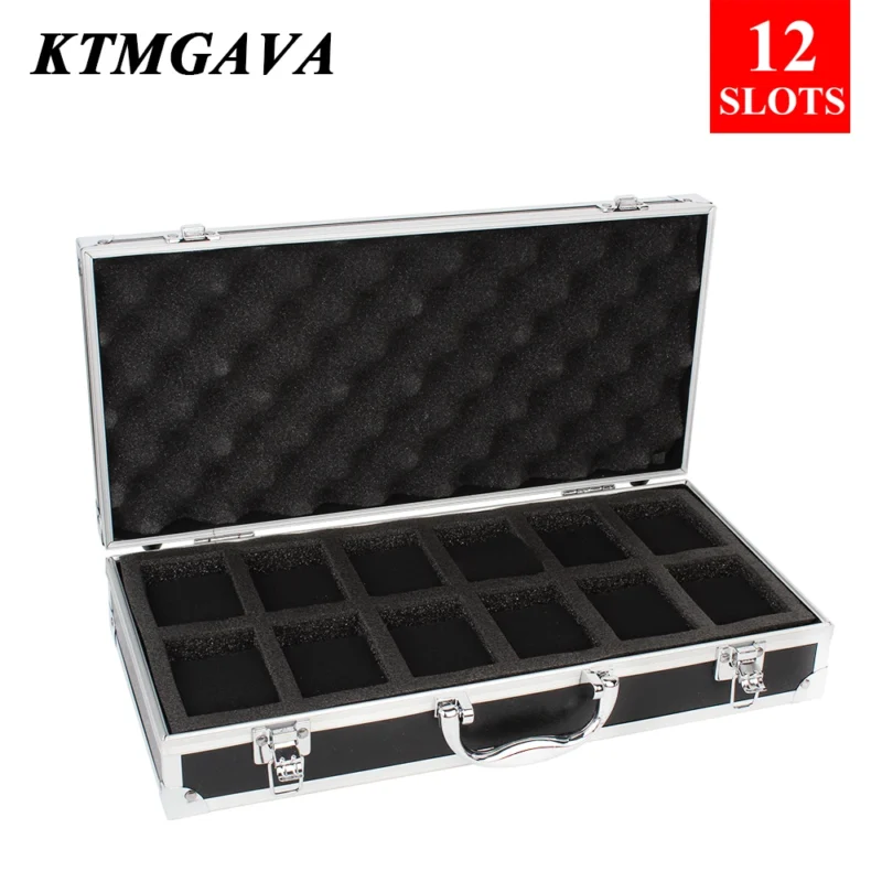 18-Slot Aluminum Watch Storage Display Case with Elegant Black Finish for Collectors - Image 7