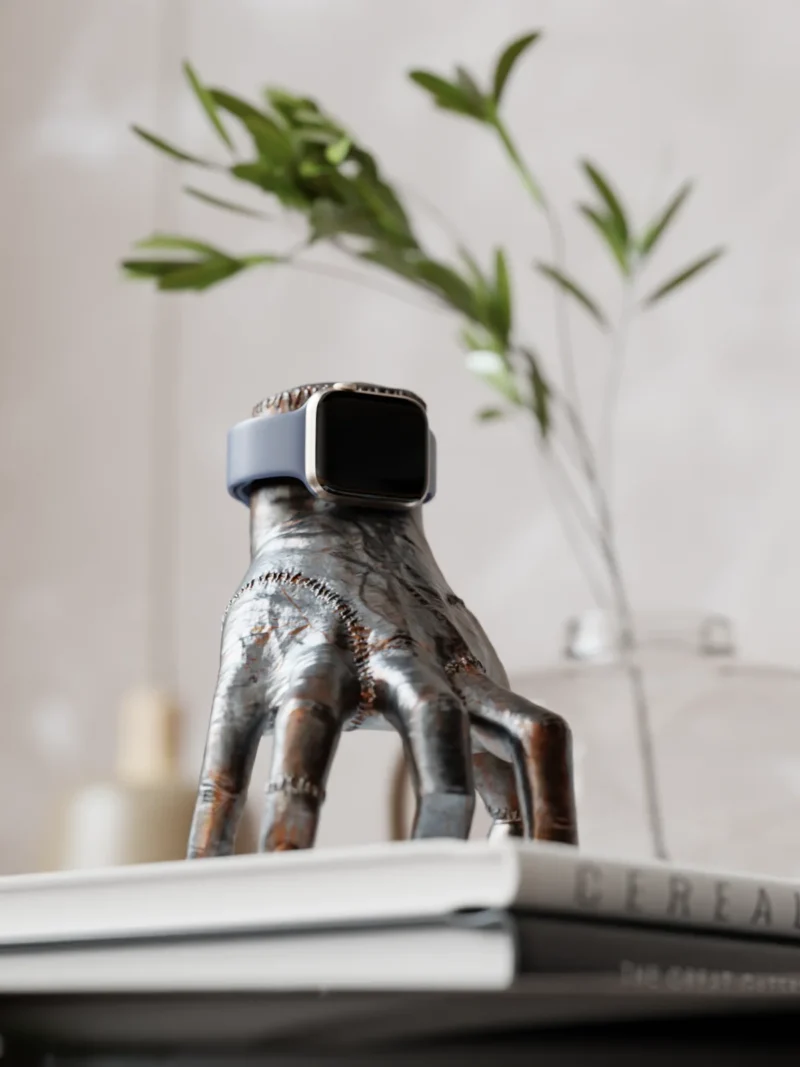 Hand-Shaped Apple Watch Charging Stand with Suction Cup Base for iWatch Series - Image 5