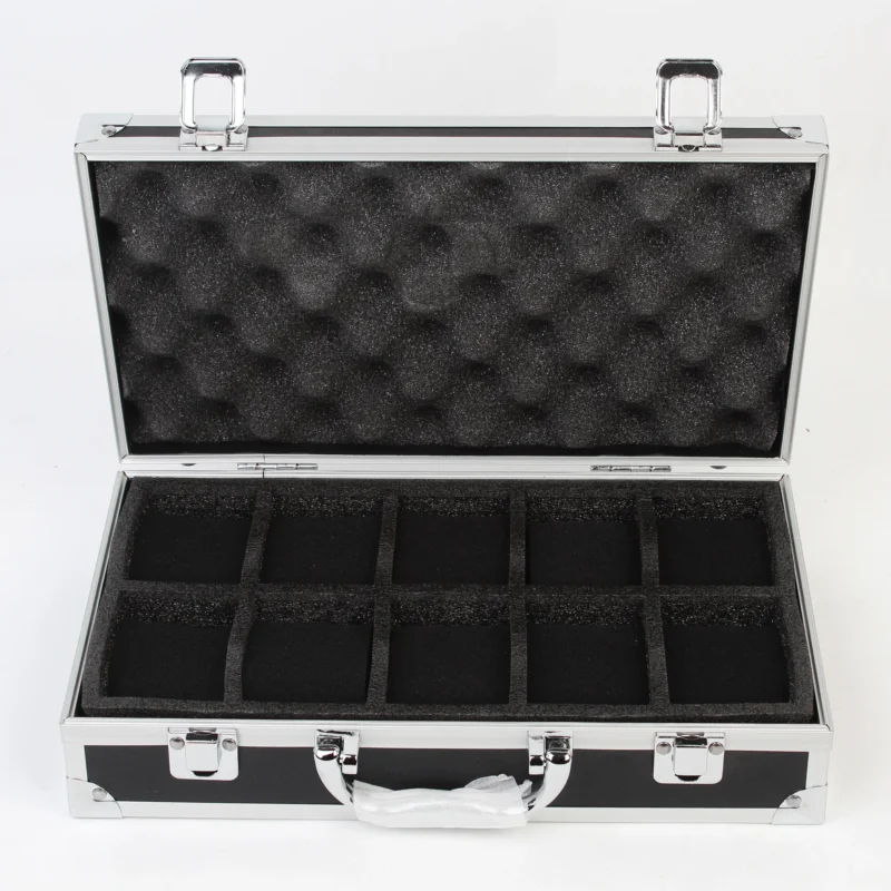 18-Slot Aluminum Watch Storage Display Case with Elegant Black Finish for Collectors - Image 10