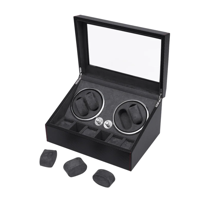4-Slot Luxury Automatic Watch Winder with Silent Motor and Display Case - Image 9