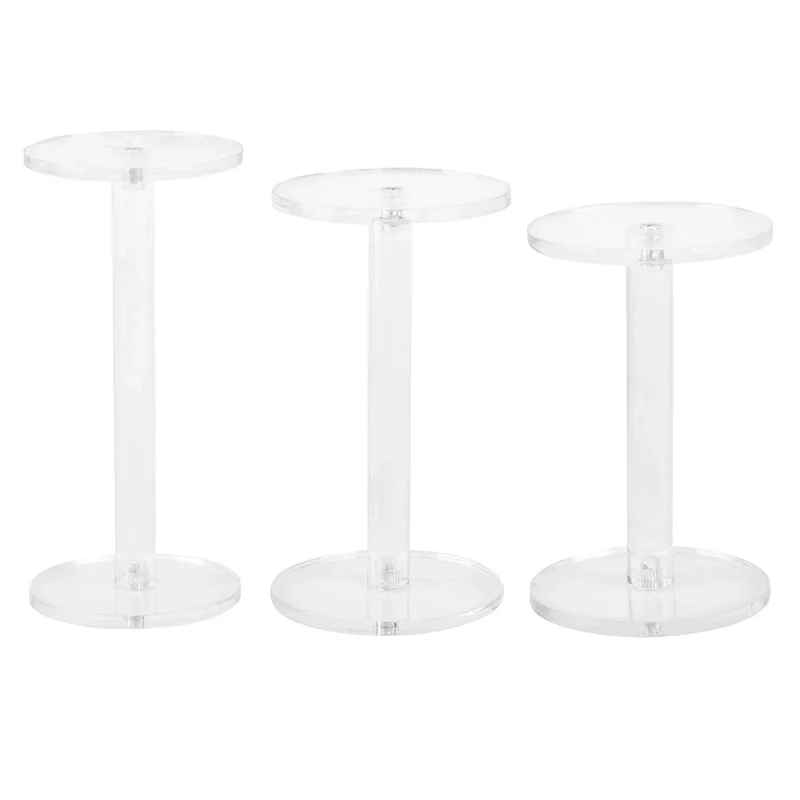 Premium Acrylic Round Display Risers for Watches and Jewelry with Clear Pedestals - Image 7