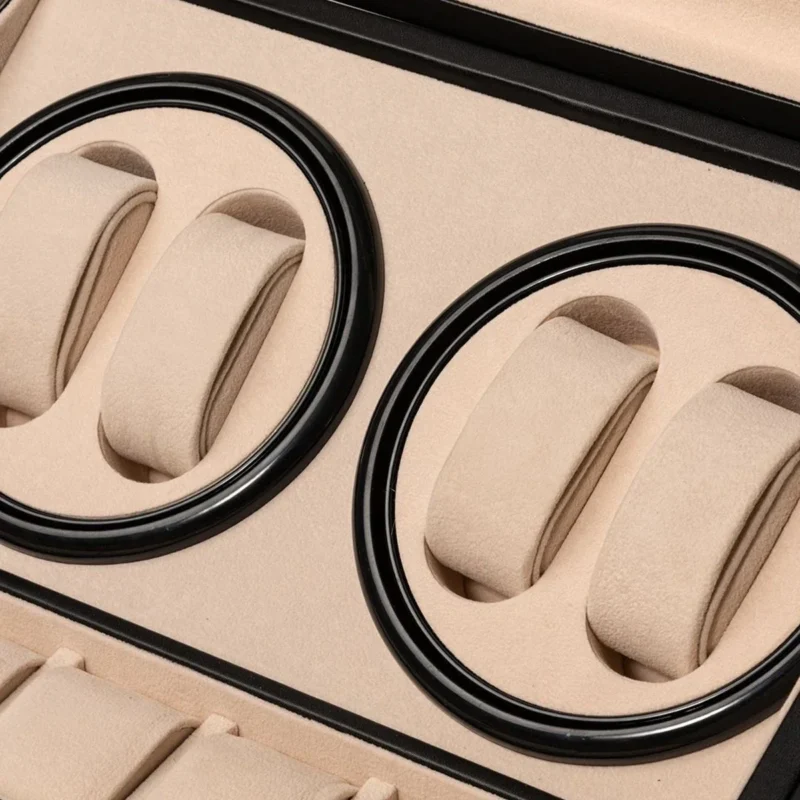 10-Slot Premium PU Leather Watch Winder Box with Dual Display Storage - Image 6