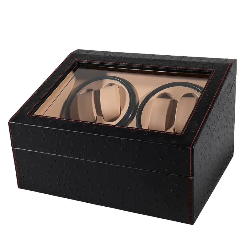 10-Slot Premium PU Leather Watch Winder Box with Dual Display Storage - Image 9