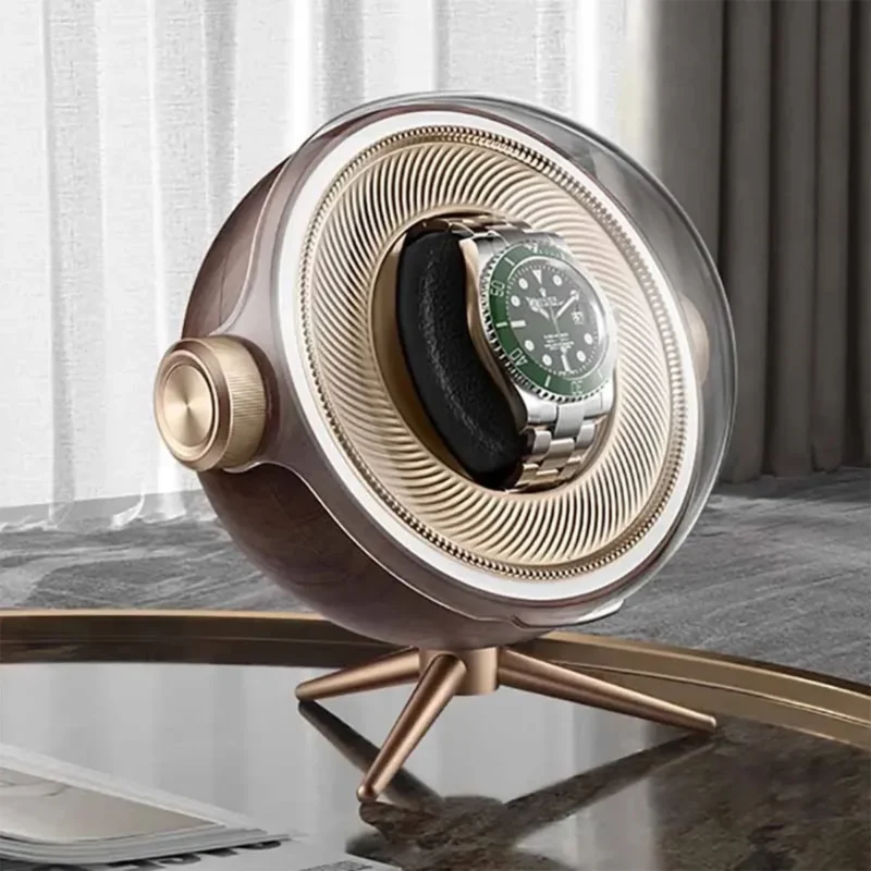 4-Slot Acrylic Automatic Watch Winder with Zero Magnetism and LED Lighting for Luxury Timepieces - Image 7
