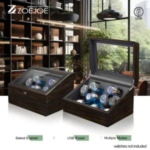 Single-Slot Automatic Watch Winder with LED Lighting and USB Power for Luxury Timepieces