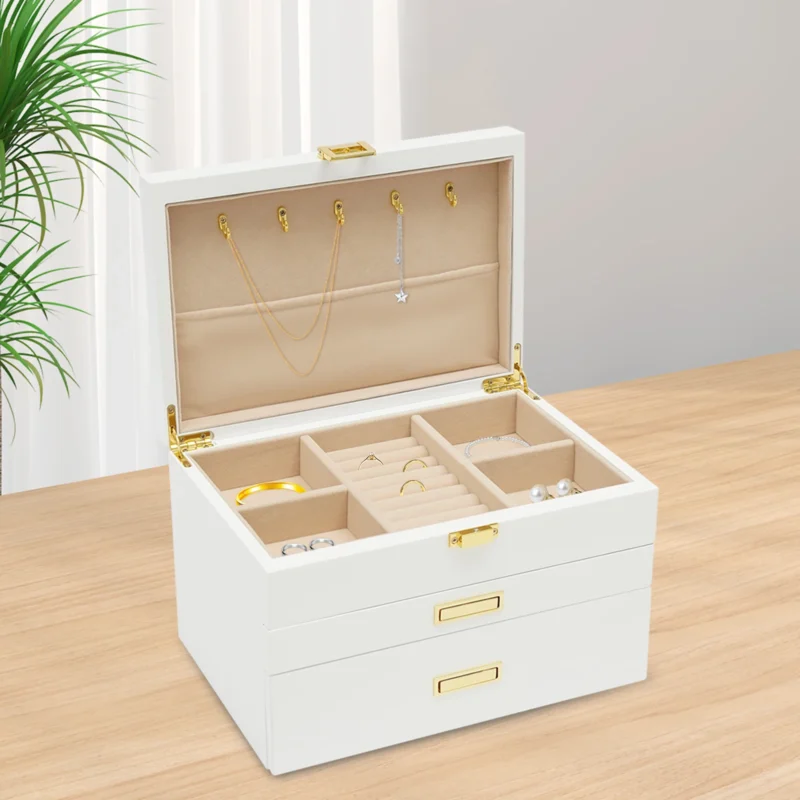 12-Slot Wooden Watch Display Storage Case with Protective Glass Top - Image 5