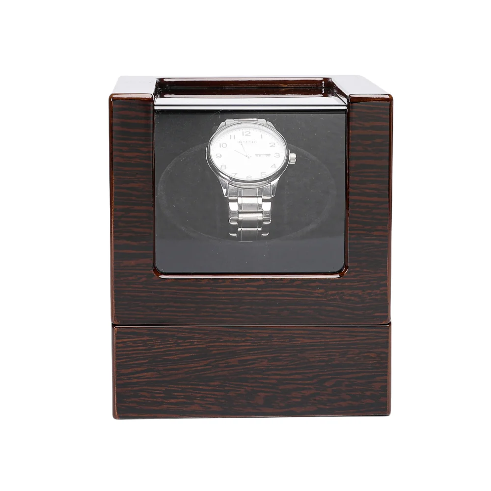 Premium wooden watch winder with display case for automatic watches