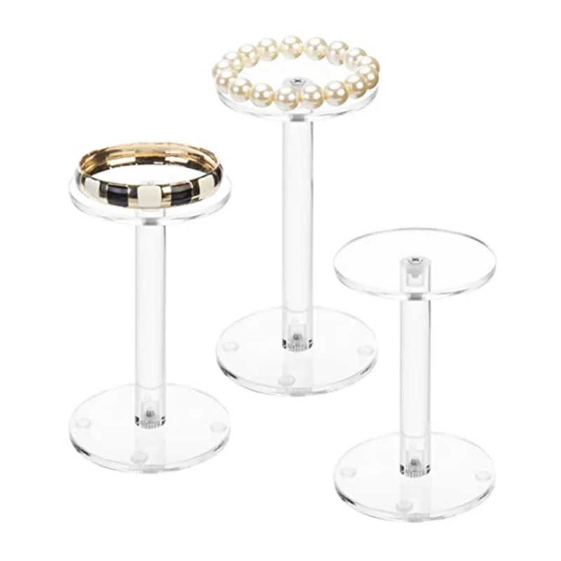 Premium Acrylic Round Display Risers for Watches and Jewelry with Clear Pedestals - Image 2