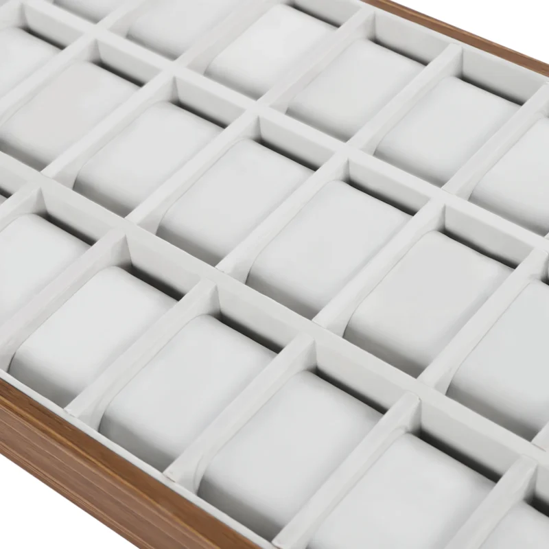 30-Slot Wooden Watch Display Case with Removable Cushions for Collection Organization - Image 3