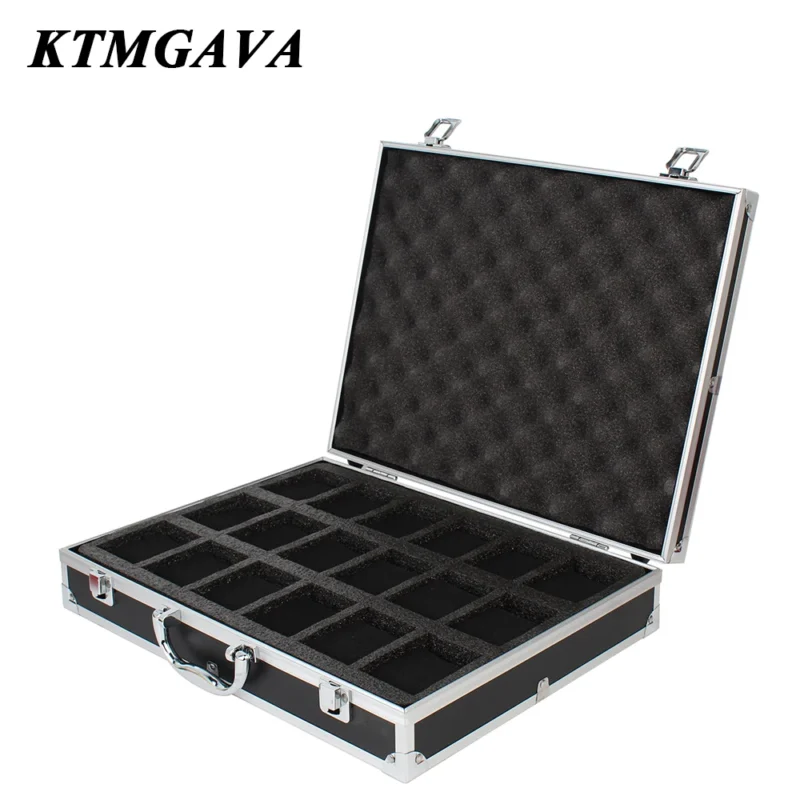 18-Slot Aluminum Watch Storage Display Case with Elegant Black Finish for Collectors - Image 8
