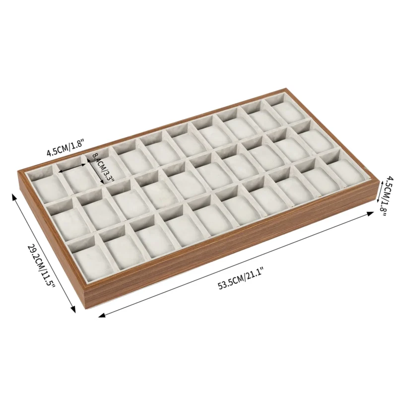 30-Slot Wooden Watch Display Case with Multi-Compartment Storage for Collectors - Image 5