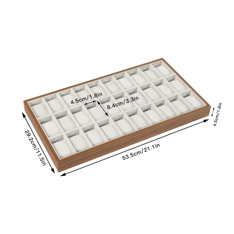 30-Slot Wooden Watch Display Case with Removable Cushions for Collection Organization - Image 2