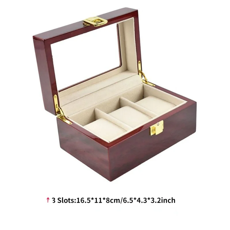 6-Slot Wooden Watch Display Box with Luxury Interior for Collector's Timepieces - Image 10