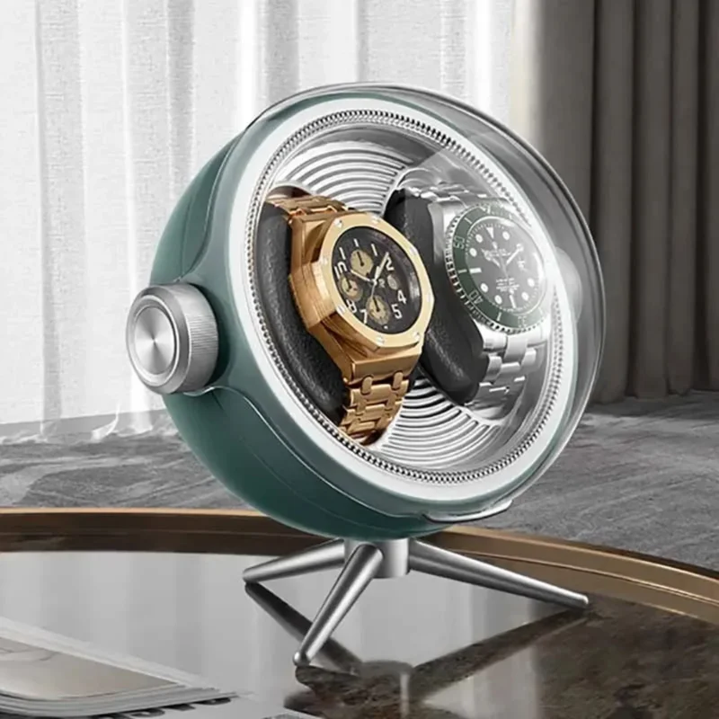 4-Slot Acrylic Automatic Watch Winder with Zero Magnetism and LED Lighting for Luxury Timepieces - Image 10