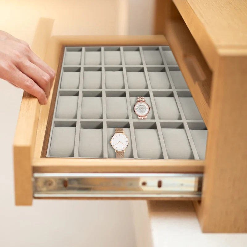 24-Slot Wooden Watch Display Case with Elegant Storage Design for Collectors - Image 4