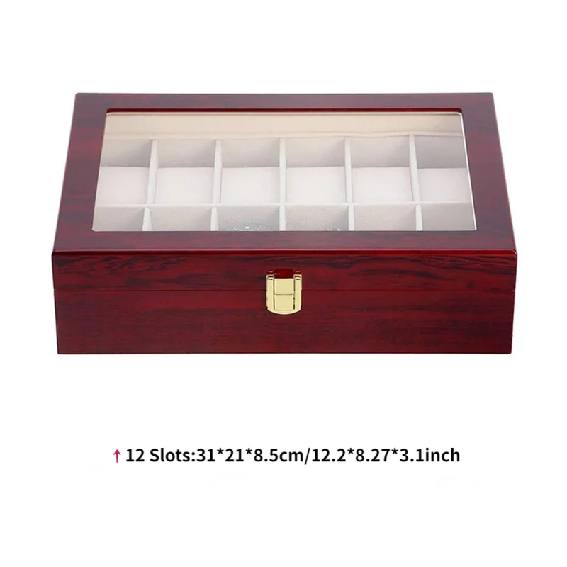 6-Slot Wooden Watch Display Box with Luxury Interior for Collector's Timepieces - Image 13