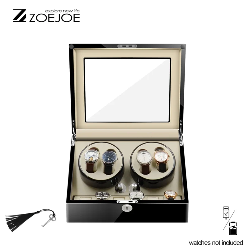 10-Slot Luxury Automatic Watch Winder Box with Silent Motor for Collection Display - Image 9
