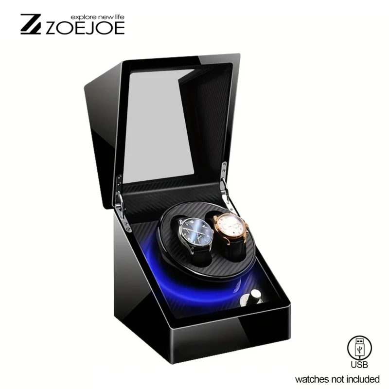 Dual-Slot Automatic Watch Winder Box with Silent Motor for Luxury Timepieces - Image 8