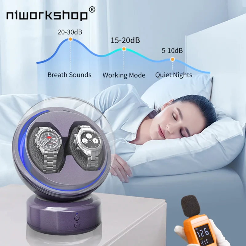 Rechargeable Single Watch Winder with Quiet Motor for Automatic Timepieces - Image 3