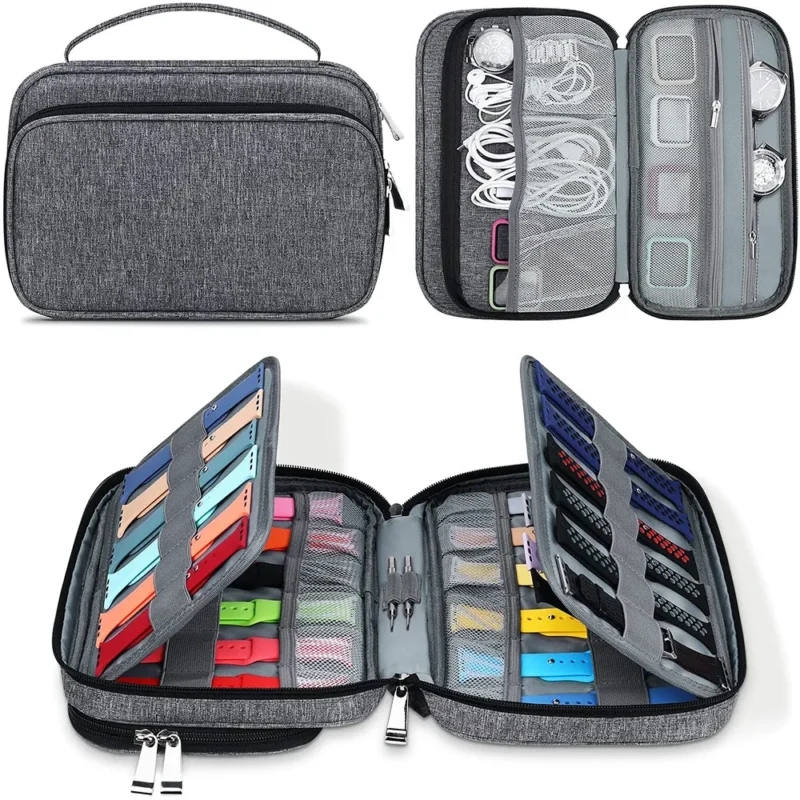 Premium Leather 36-Slot Watch Band Storage Case for Smart Watch Straps with Travel Organization - Image 8