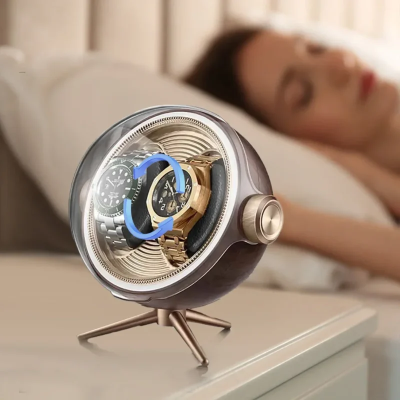 4-Slot Acrylic Automatic Watch Winder with Zero Magnetism and LED Lighting for Luxury Timepieces - Image 6