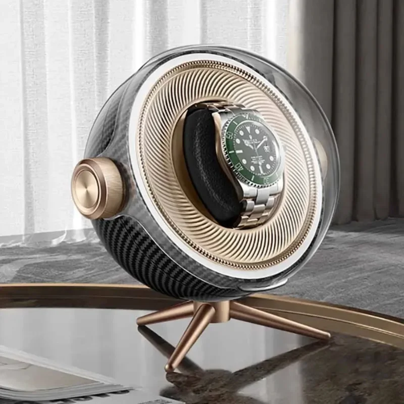 4-Slot Acrylic Automatic Watch Winder with Zero Magnetism and LED Lighting for Luxury Timepieces - Image 8