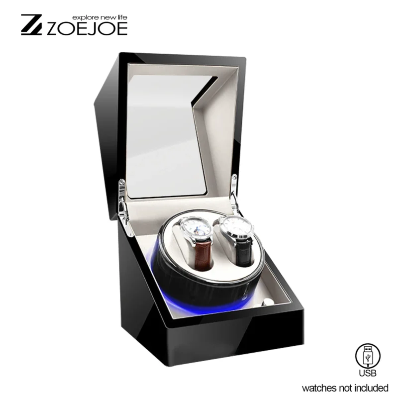 Dual-Slot Automatic Watch Winder Box with Silent Motor for Luxury Timepieces - Image 9