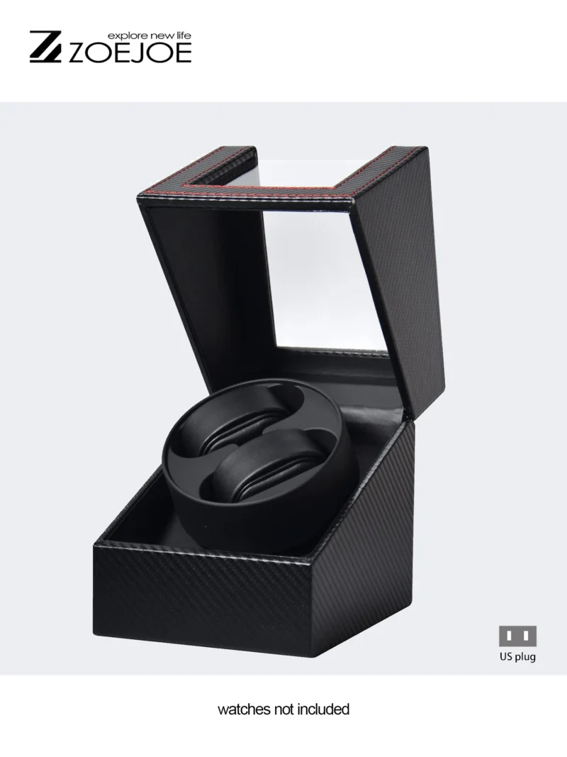 Dual-Slot Automatic Watch Winder Box with PU Leather Finish for Luxury Timepieces - Image 7