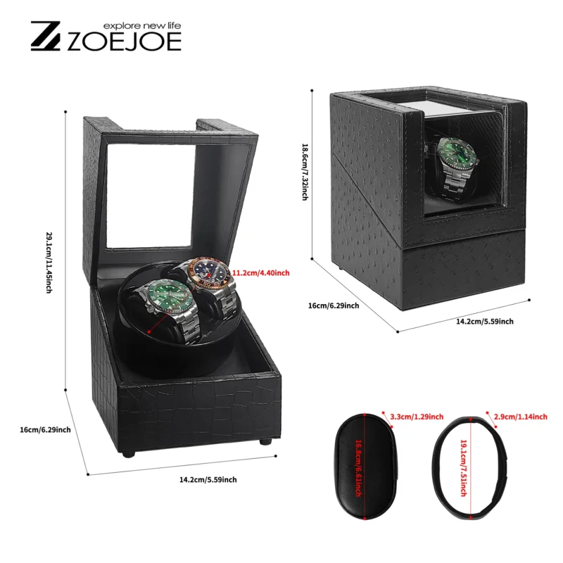 Dual-Slot Automatic Watch Winder with USB Power and Silent Operation for Luxury Timepieces - Image 2