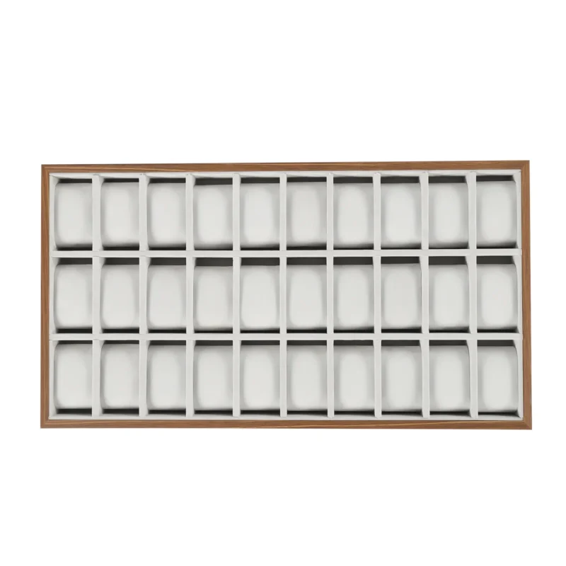 30-Slot Wooden Watch Display Case with Multi-Compartment Storage for Collectors - Image 4