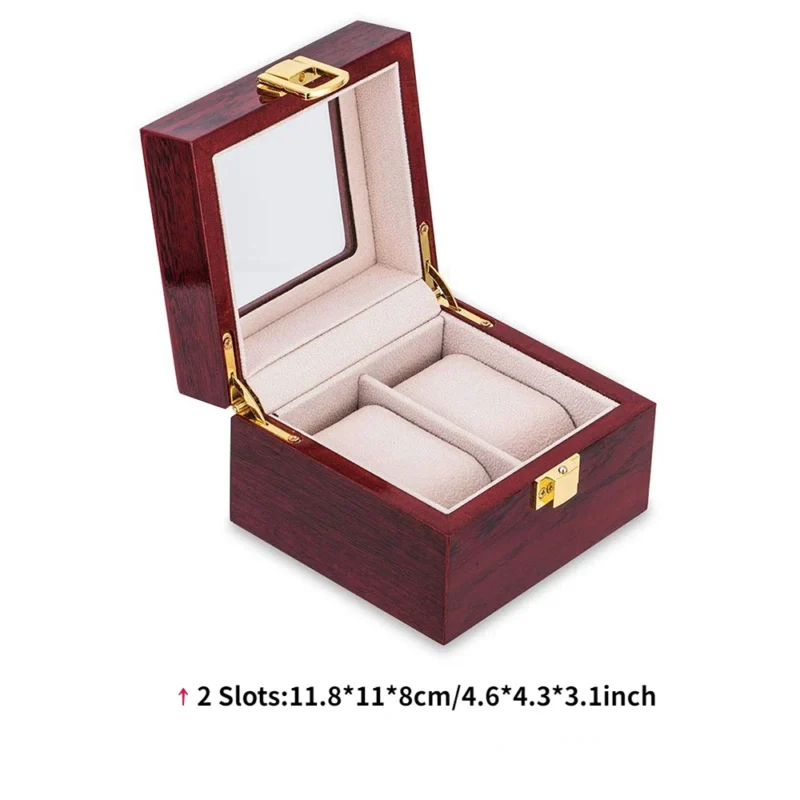 6-Slot Wooden Watch Display Box with Luxury Interior for Collector's Timepieces - Image 7