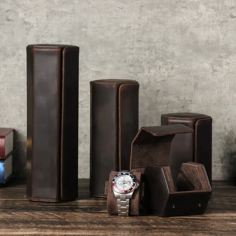 Vintage Leather Watch Storage Roll Case with 1-8 Slot Options for Travelers - Image 5