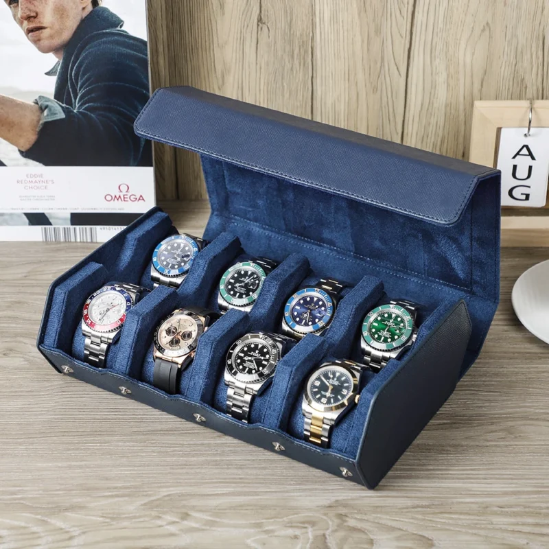 6-Slot Genuine Leather Watch Storage Box with Travel Protection for Luxury Timepieces - Image 11