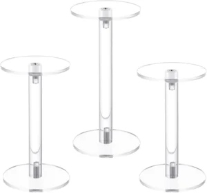 Premium Acrylic Round Display Risers for Watches and Jewelry with Clear Pedestals